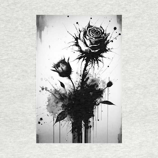 Rose Ink Painting by TortillaChief